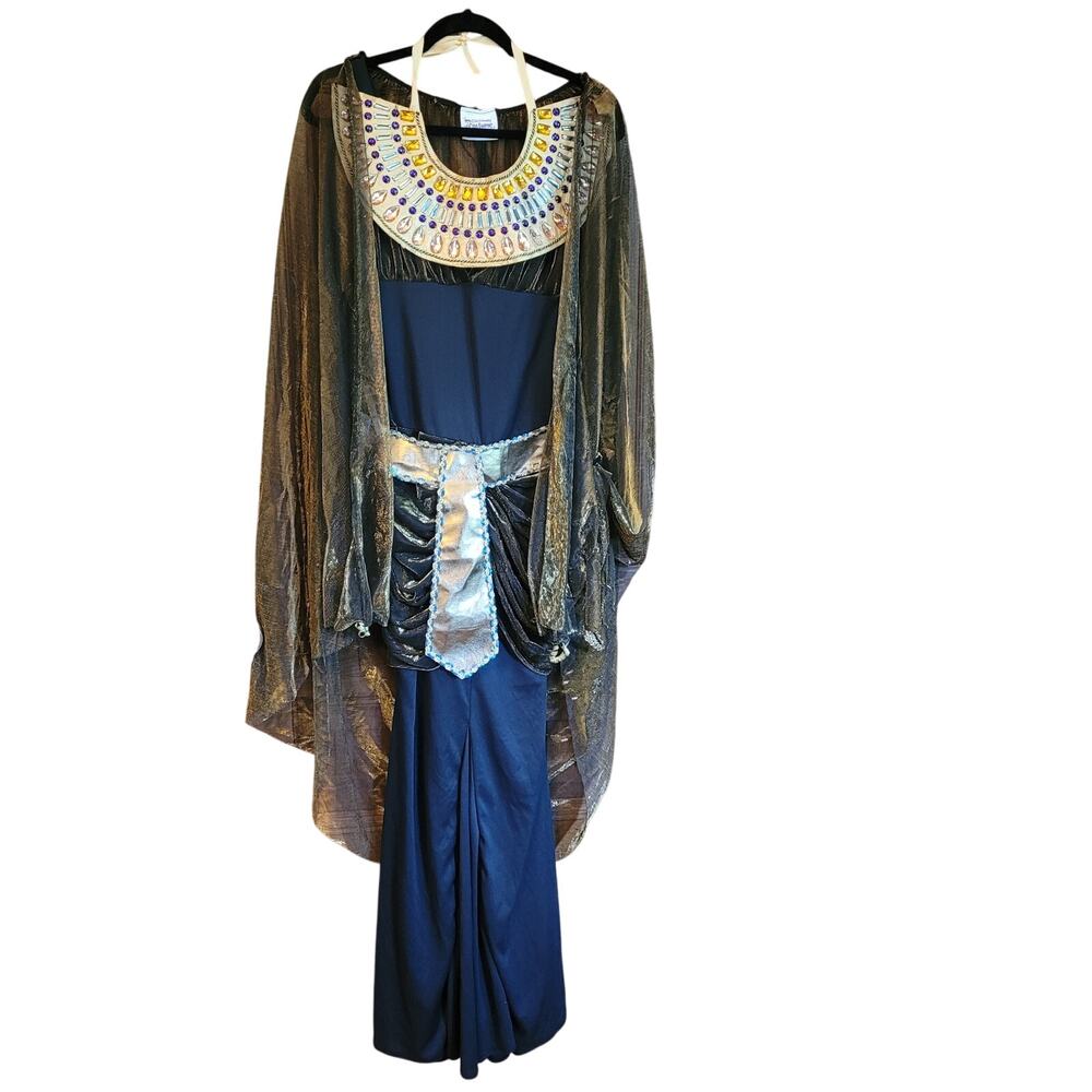 Cleopatra Costume Adult Large Dress Cape Collar Belt Halloween Regal Queen
